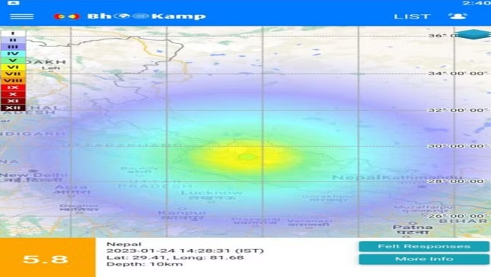 दिल्ली-एनसीआर में भूकंप के तेज झटके, 5.8 मापी गई तीव्रता, नेपाल रहा केंद्र